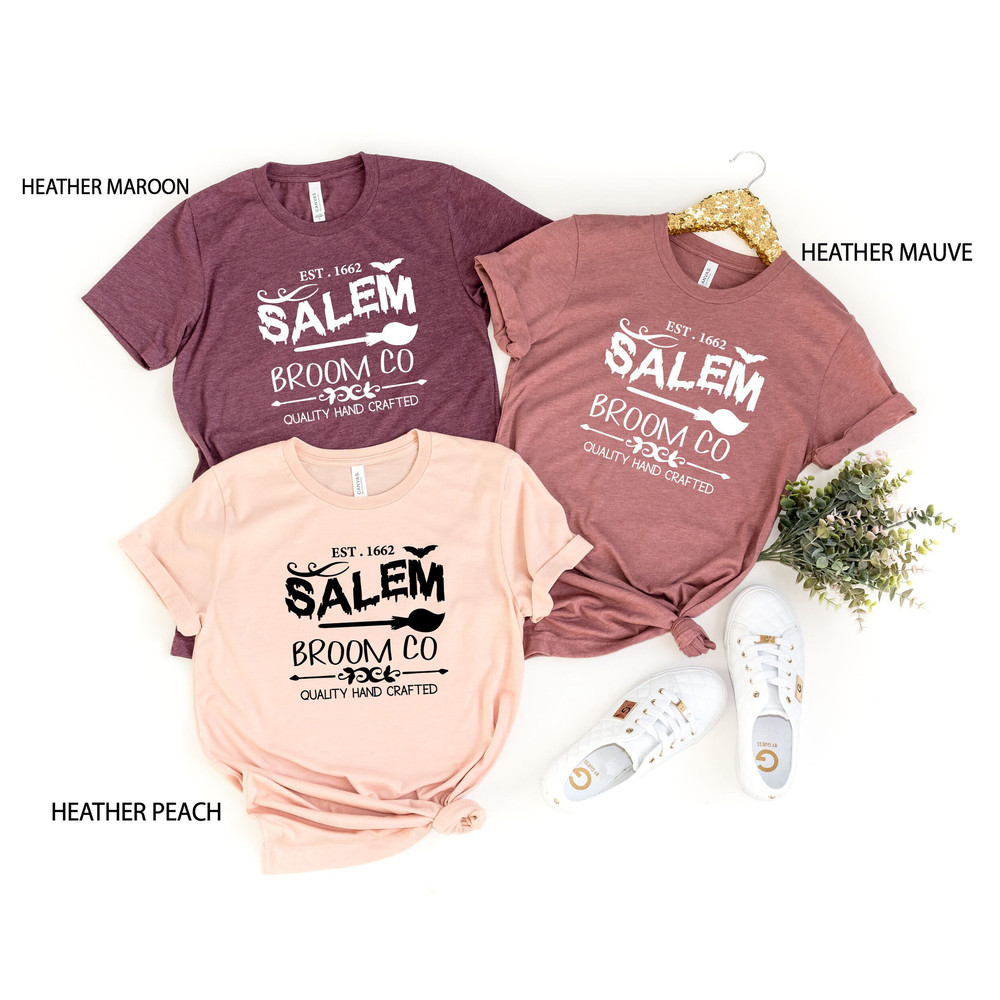 Salem Broom Co Shirt, Funny Halloween Shirt, Witch Shirt, Fall T-Shirt, Halloween Outfit,Witchy Clothing,Halloween Gift Shirt,Gift for Women.jpg