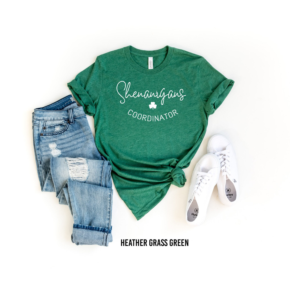 Shenanigans Coordinator T-Shirt, Matching St Patricks Day T-Shirts, St Patrick's Day Gift, Shamrock Shirt, St Patty's Day Tee, Women Lucky.jpg