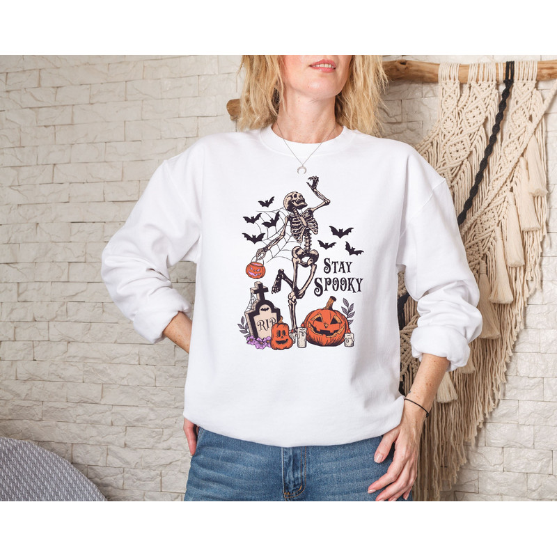 Stay spooky Sweatshirt, Halloween Skeleton Sweatshirt, Skeleton Sweater, Spooky Vibe Sweatshirt,Iprintasty Halloween,Skeleton Fall Halloween.jpg