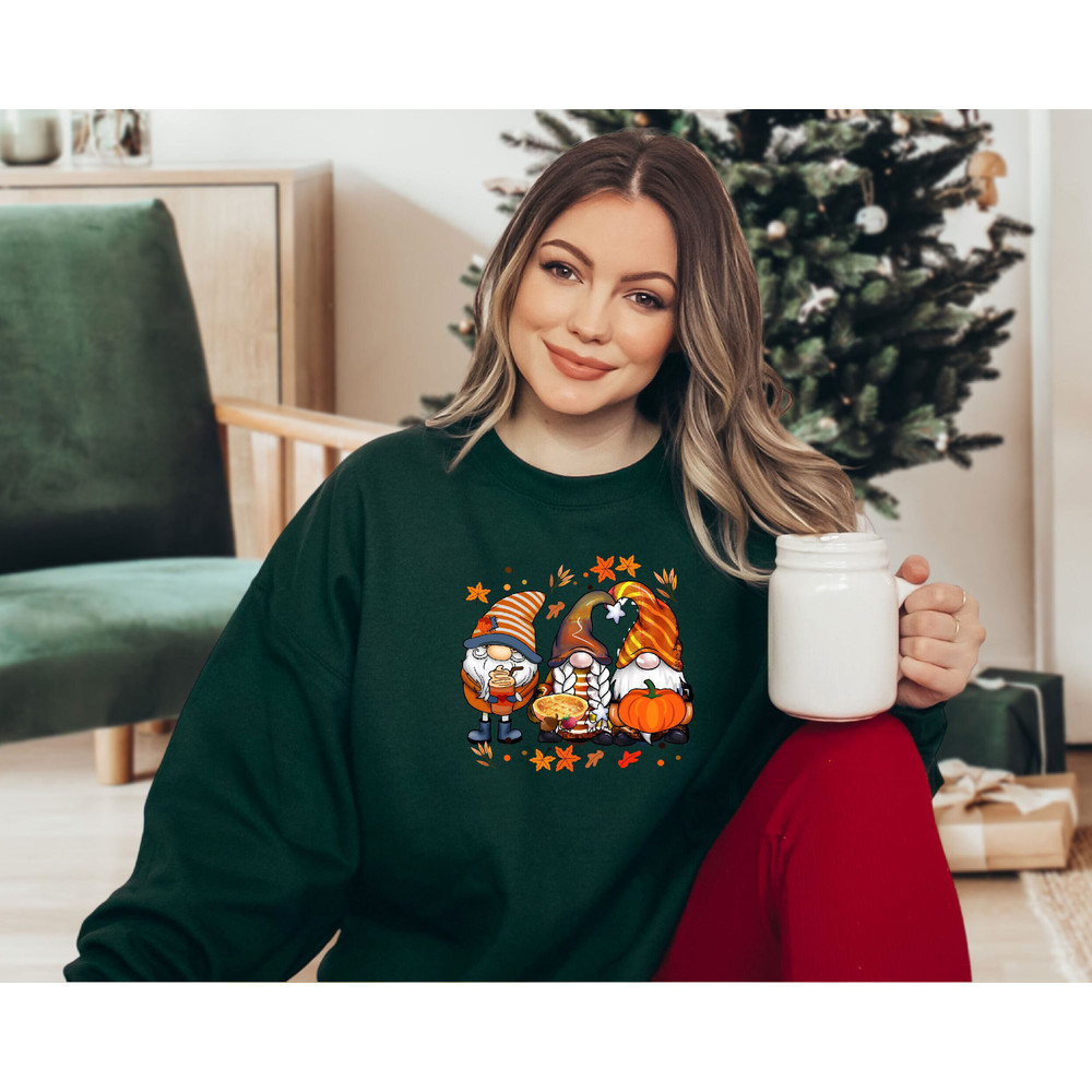 Thanksgiving Gnome Sweatshirt, Gnomes Fall Sweatshirt, Cute Gnome Sweater, Pumpkin Apparel, Cute Thanksgiving Sweater, Fall Season Sweater.jpg