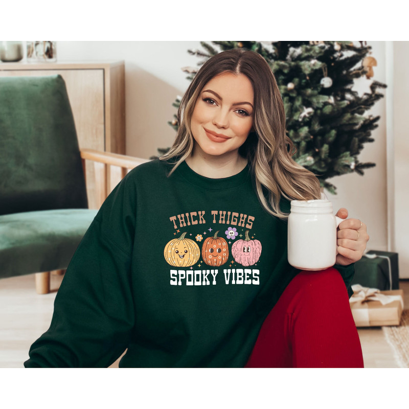 Thick Thighs Spooky Vibes Sweatshirt, Spooky Season Sweatshirt, Funny Halloween Sweater, Spooky Thighs Sweat,Pumpkin Sweatshirt,Cute Pumpkin.jpg