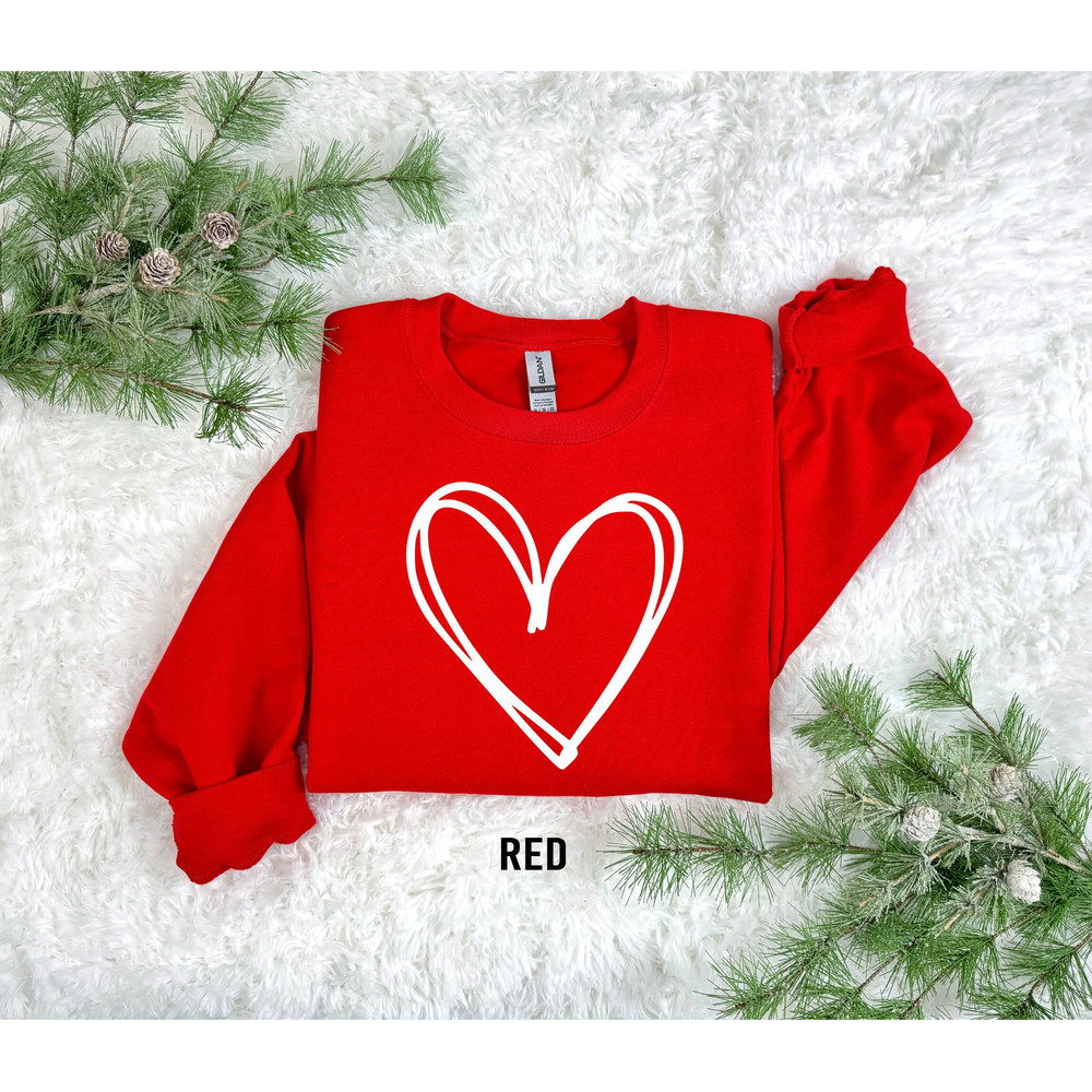 Valentines Day Sweatshirt, Hand Drawn Heart Sweatshirt, Valentines Day Sweater for Women, Kindness Apparel, Teachers Valentines Love Heart.jpg