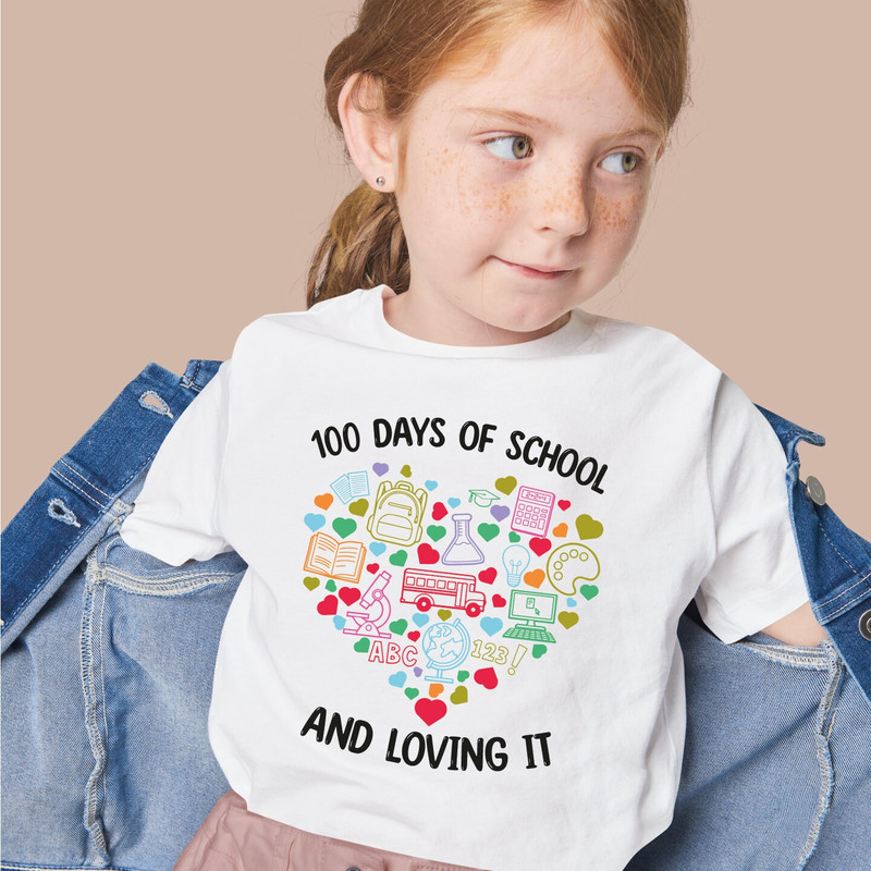 100 Days of Loving School Shirt, 100th Day of School Shirt, Cute Hearts Shirt, 100 Days Of Hearts Shirt, Student Shirt, School Shirt, ALC433.jpg