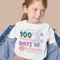 100 mermazing days shirt, girls 100 day of school tee, girls 100th day of school shirt,100th day of school celebration,1