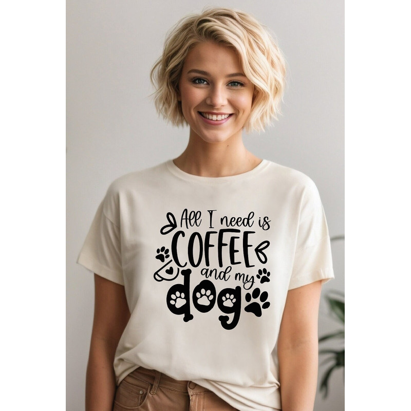 All I Need Is Coffee and My Dog Shirt,Funny Coffee Shirt,Coffee and Dog Shirt, Dog Lovers Tee ,Coffee Lover Shirt ALC66.jpg