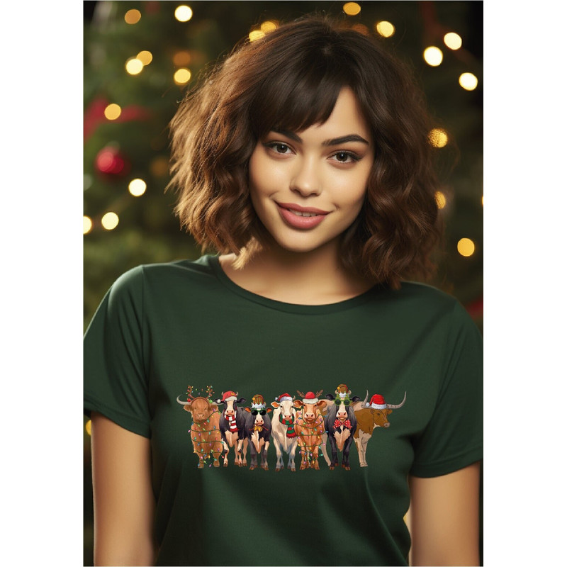 Funny Cow Shirt,Farm Christmas Shirt, Womens Cow Shirt,,Christmas Highland Cow Shirt, Cow Lover Gift, Cute Cow T-shirt, ALC63.jpg