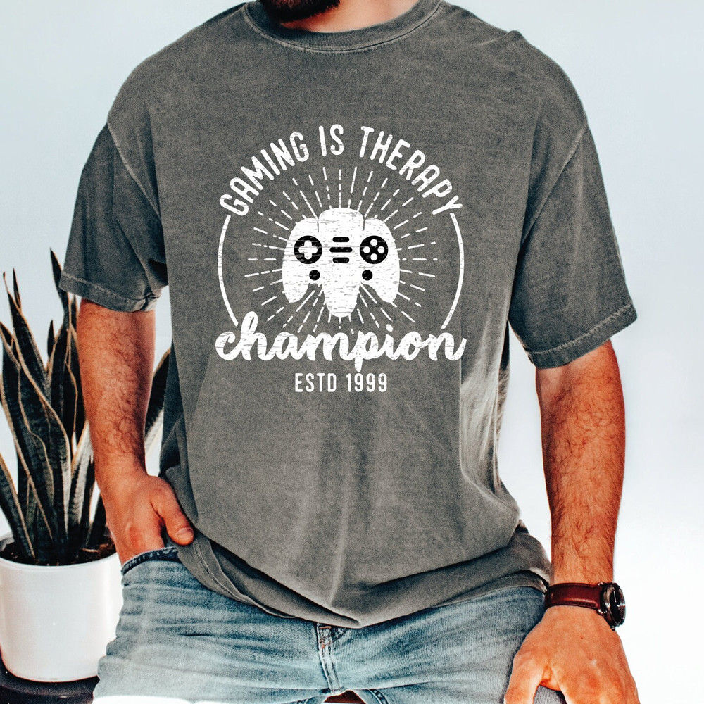 Gaming Is Therapy Shirt, Gaming Shirt, Funny Gaming Shirt, Game Console Shirt, Valentine's Day Gift, Gaming Present, Cool Shirt, ALC293.jpg