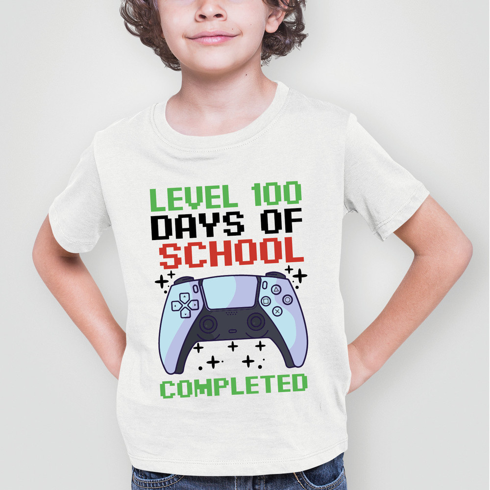 Level 100 Days of School Completed Shirt, 100 Days Of School Shirt Boys, Game Lover Gift, Level Completed Shirt, Funny School Shirt, ALC438.jpg