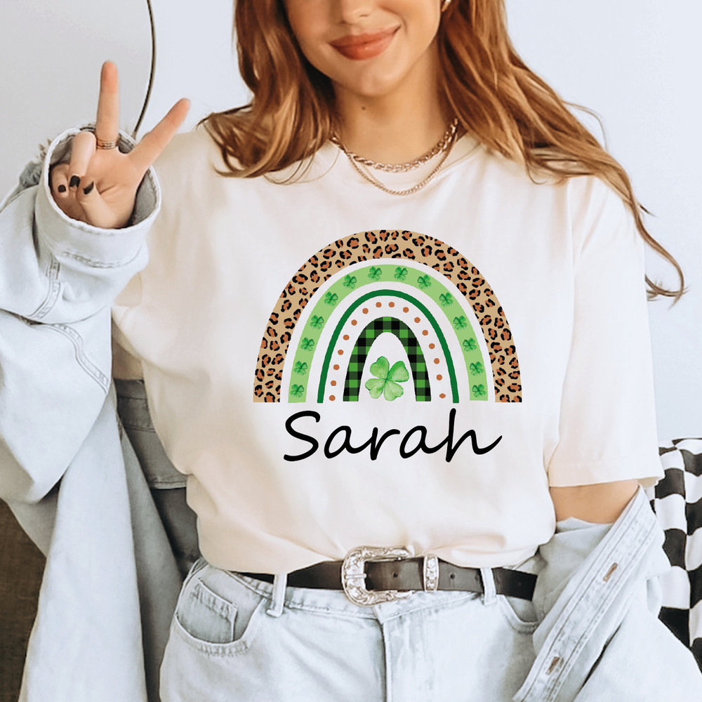 St Patricks Day Rainbow Shirt, St. Patrick's Day Shirt, Custom St Patrick's Day Shirt, St Patty's Shirt, Irish Shirt, Shamrock Shirt, ALC420.jpg