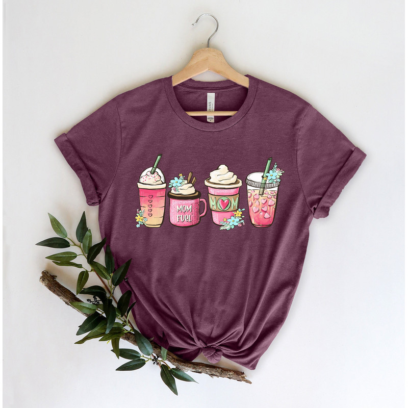 Mom Fuel T-Shirt,Mother's Day Shirt,Mom Life Shirts,Mama Latte Tee,New Mom Gift,Coffee Shirts,Funny Iced Latte coffee lover Gift for Her,Mom.jpg