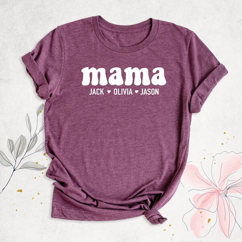 Custom Kids Name Mom Shirt, Mothers Day Shirt, Grandma Gift, Personalized Mama Shirt, Motherhood Shirt, Birthday Mom Shirt, Grandmother Tees.jpg