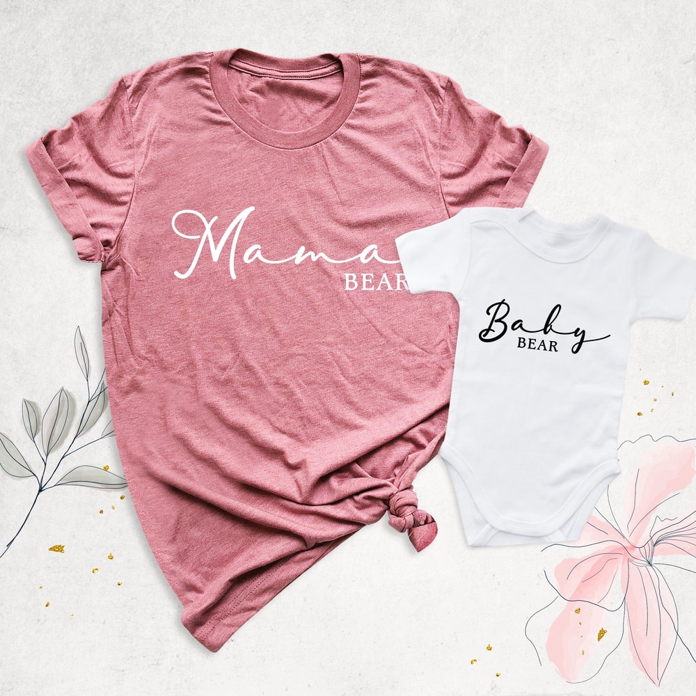 Mama Bear Shirt, Baby Bear Shirt, Mommy and Me Outfit, Matching Family Shirts, Mommy and Me Shirts, New Mama T-Shirt, Baby Reveal Gift Shirt.jpg