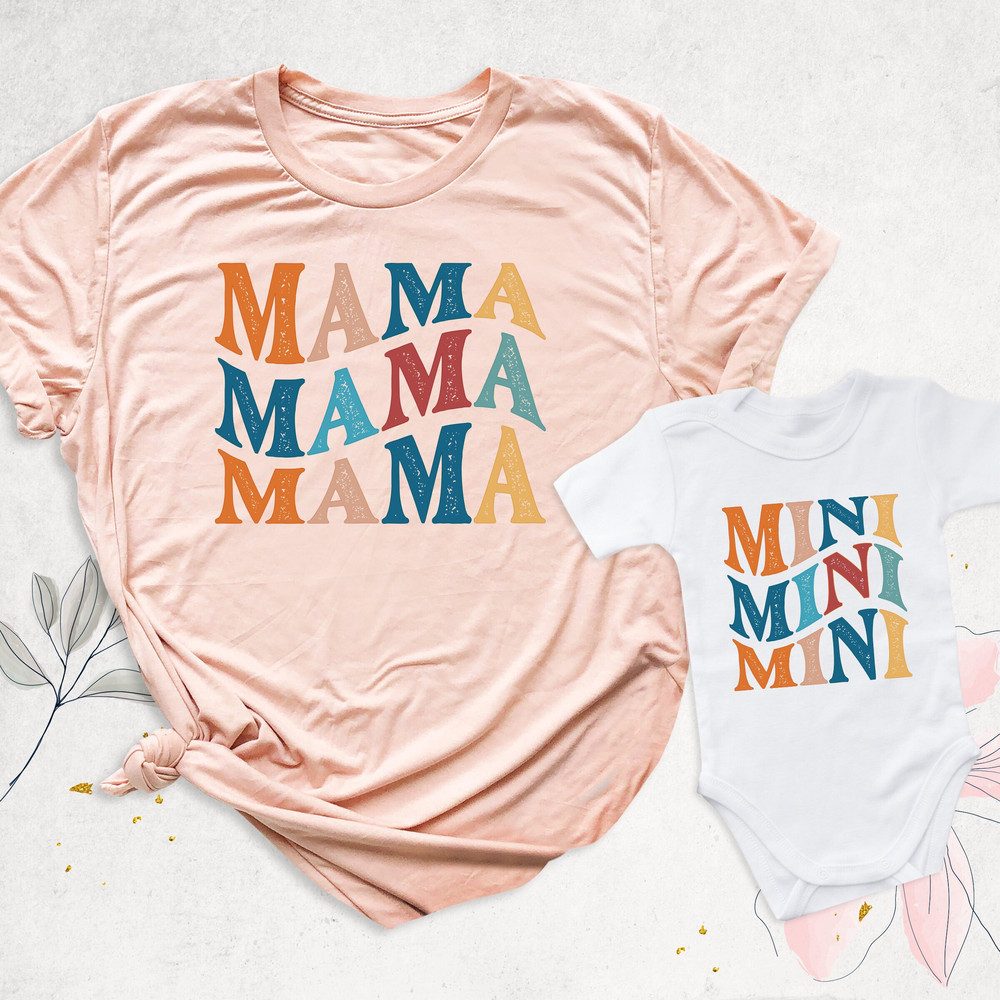Mama mini outfit, mama and baby shirt, mommy and me shirt, mother day gift, mama and me shirt, gift for mama, baby shower gift, matching mom.jpg