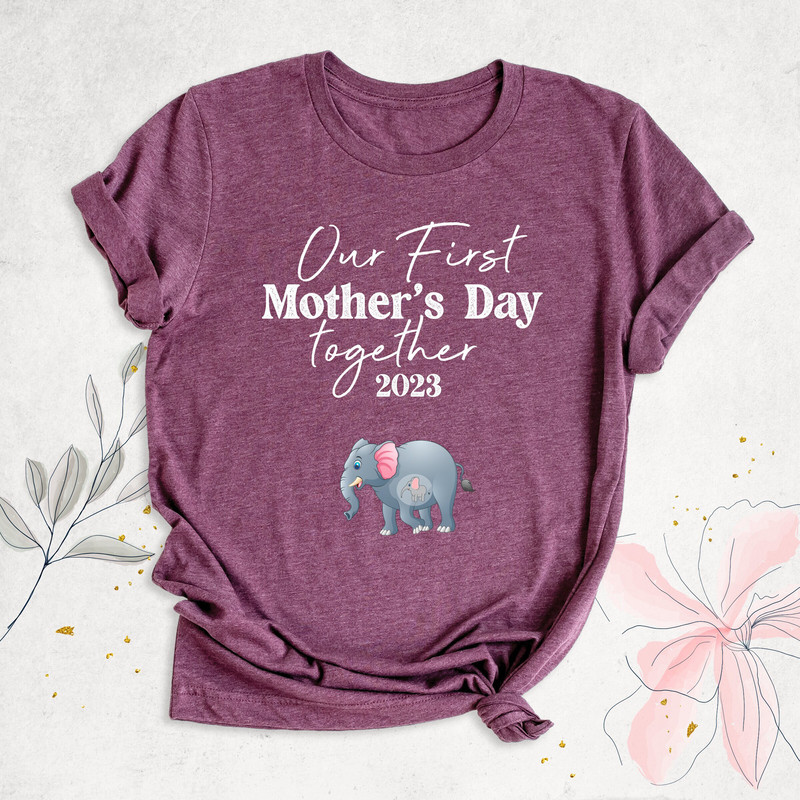 Our First Mother's Day Shirt, Mothers Day Matching Shirt, First Mothers Day Gift, New Mom Shirt, Pregnant Shirt, Elephant Mommy and Me Shirt.jpg