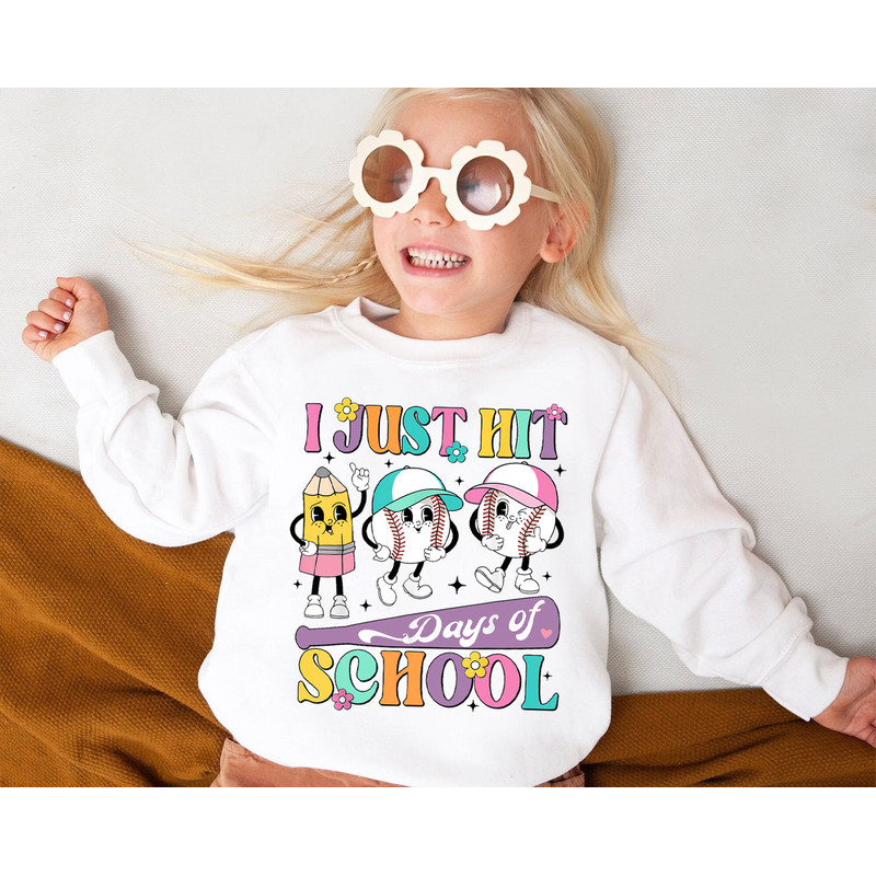 100 Days of School Baseball Lover Teacher Boy Girl 100th Day Sweatshirt, 100 Days of School Shirt, Back to School, Happy 100 Days Of School.jpg