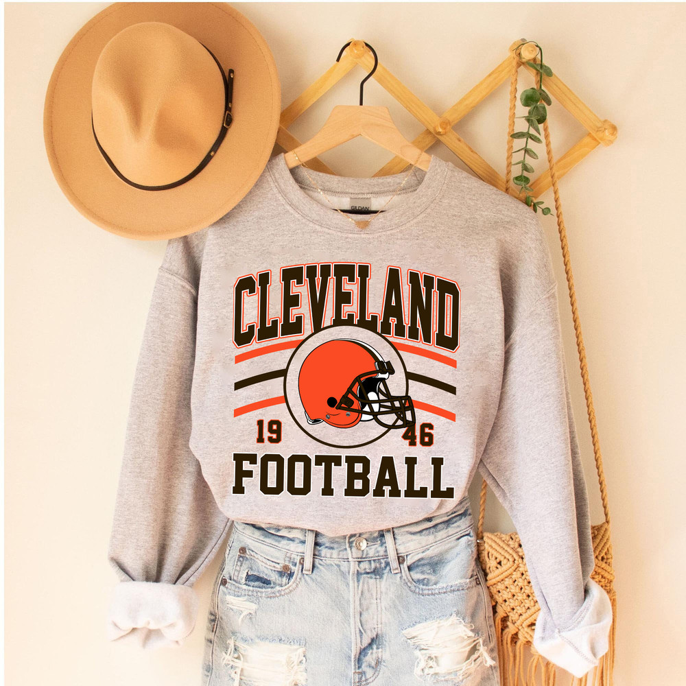 Cleveland Football Sweatshirt, Cleveland Fan Crewneck Shirt, Cleveland Sports Apparel, Gift For Cleveland Fan, Unisex Cleveland Tee 1.jpg