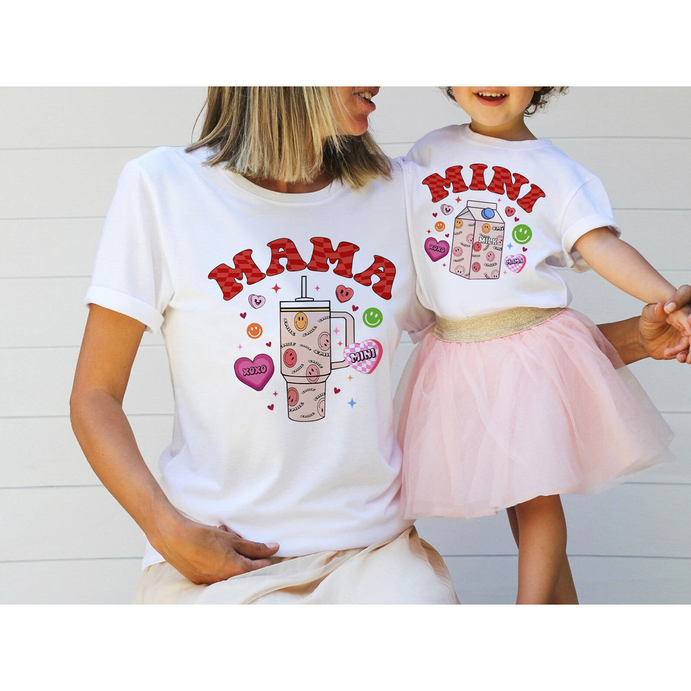 Mama Mini Matching Valentines Shirt, Valentine Day Sweatshirt, Retro Valentines Heart,Mama and Mini Valentine Tee, Matching Valentine Shirts.jpg