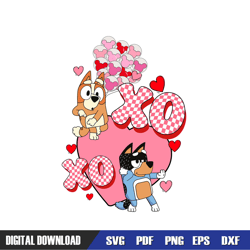 xoxo love bluey parents valentine day balloo, bluey birthday svg, svg files, birthday svg, svg designs, digital download