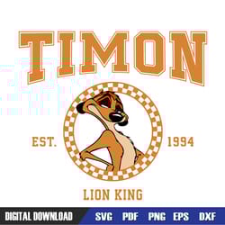 disney timon the lion king est 1994 svg, disney svg , mickey mouse disney, svg designs, digital download