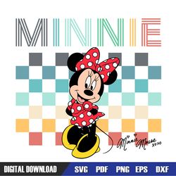 checkered minnie mouse disney signature svg, disney svg ,mickey mouse disney, svg designs, digital download