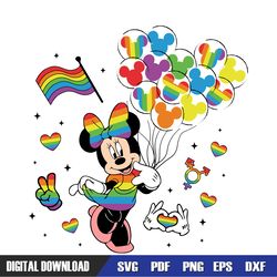 disney minnie mouse lgbt pride balloon svg, disney svg ,mickey mouse disney, svg designs, digital download