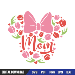 mom floral minnie mouse head layered svg, disney svg ,mickey mouse disney, svg designs, digital download