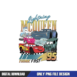 disney cars lightning mcqueen friends think fast png, disney png ,family vacation png, digital download