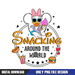 daisy duck snacking around the world png, disney png ,disney mickey png, digital download