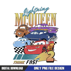 disney cars lightning mcqueen think fast png, disney png ,disney mickey png, digital download