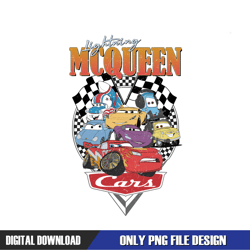 checkered cars lightning mcqueen friends png, disney png ,disney mickey png, cartoon ,digital download