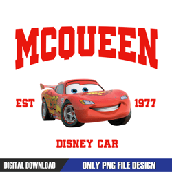 disney pixar cars lightning mcqueen est 1977 png, disney png ,disney mickey png ,digital download