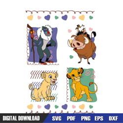 simba lion king characters svg, disney svg ,disney mickey svg ,digital download