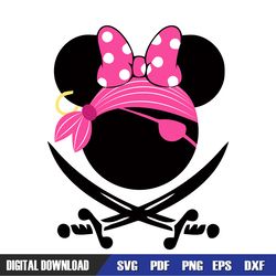 minnie mouse head pirate svg,disney mickey svg ,digital download