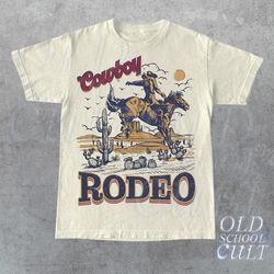 rodeo 90s graphic cowboy t-shirt, vintage 2000s graphic western shirt, retro cool tee, rodeo relaxed adult unisex shirt,
