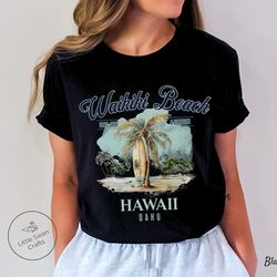 waikiki beach shirt, oahu hawaii surfing t-shirt, unisex