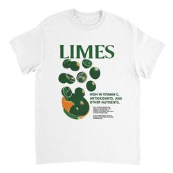 limes graphic tee, vegetables shirt, fruit shirt, lemon shirt, unisex sweatshirt, gift for women and men, retro-style vi