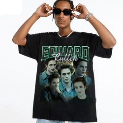 edward cullen vintage graphic 90s tshirt, actor homage graphic t-shirt unisex, bootleg retro 90's fans tee, custom photo