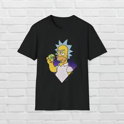 shirt the homer simpson wite rick and morty cartoon unisex t-shirt v-neck tee shirt sweatshirt hoodies tank top for men