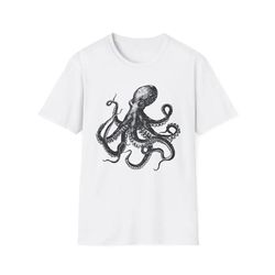 kraken octopus t-shirt, unisex softstyle t-shirt