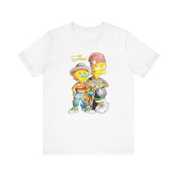 bart & lisa simpsons thug life, movie, tv show tee shirt