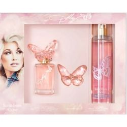 Dolly Parton Scent From Above 50ml EDT Scent From Above, 8oz Body Mist & Butterfly Ornament Gift Set for Women