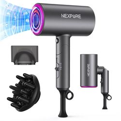 Hair Dryer, NEXPURE 1800W Professional Ionic Hairdryer for Hair Care, Powerful Hot/Cool Wind Blow Dryer, 2 Magnetic Atta
