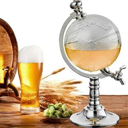 Miumaeov 1.5L Globe Drink Dispenser Beverage, Liquor Drink Dispenser with Tap Pump Machine, Beer Wine Whiskey Party Bar