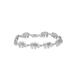 JewelersClub Elephant Bracelet Sterling Silver Bracelet – Genuine White Diamond Bracelet – .925 Sterling Silver Jewelry