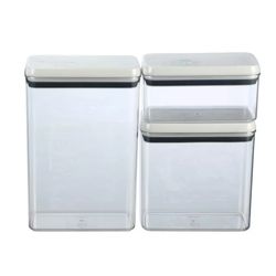 Better Homes & Gardens Canister Pack of 3 - Flip-Tite Rectangular Food Storage Container Set