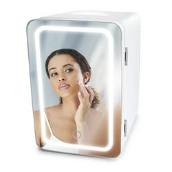 Personal Chiller 6L Mini Fridge Beauty & Skincare Refrigerator, Glass Door, White, 10.6"x11.7"x7.7"
