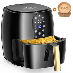 Air Fryer, 5.2QT Air Fryer Oven Oilless Cooker, 5-in-1 Hot Air Fryers with Digital LED Touch Screen, 5 Preset Cookings,