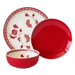 Sofia Home Red 12 Piece Stoneware Dinnerware SetBring an elegant look to your home with the Sofia Home Red 12 Piece Ston