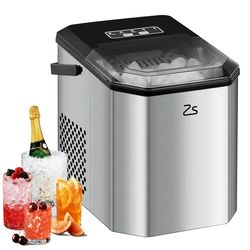 WhizMax Countertop Ice Maker with Handle, 9 Ice Cubes Ready in 6 Mins, 26Lbs/24H with Ice Scoop