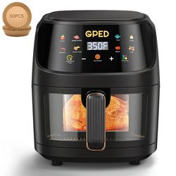 GPED Air Fryer, 7.5QT Air Fryer Oven with Visible Cooking Window, 8 Cooking Presets, Supports Customerizable Cooking, Ea